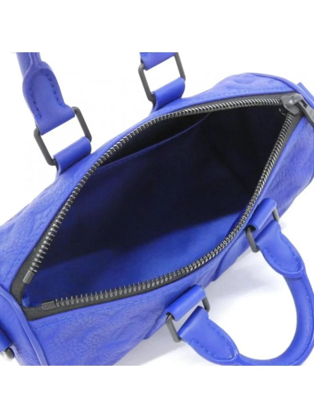 ★SOLD★ Louis Vuitton Taurillon Monogram Keepall Handbag Bleu Black - Picture 6 of 7